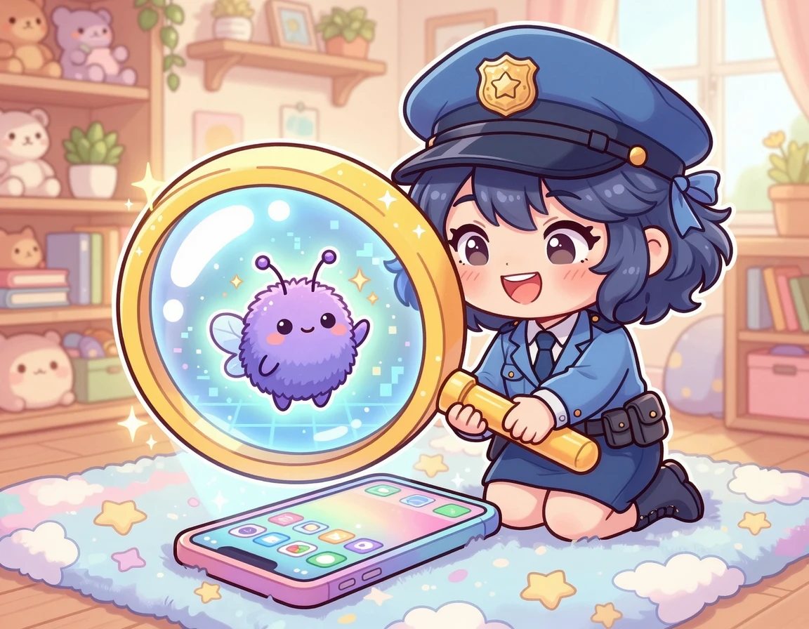 경찰청 시티즌코난 앱 검사 일러스트