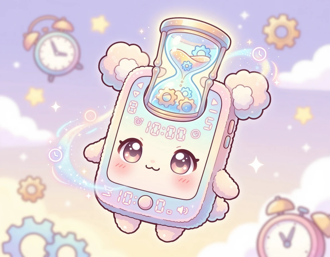 시간 제한을 상징하는 시계와 스마트폰