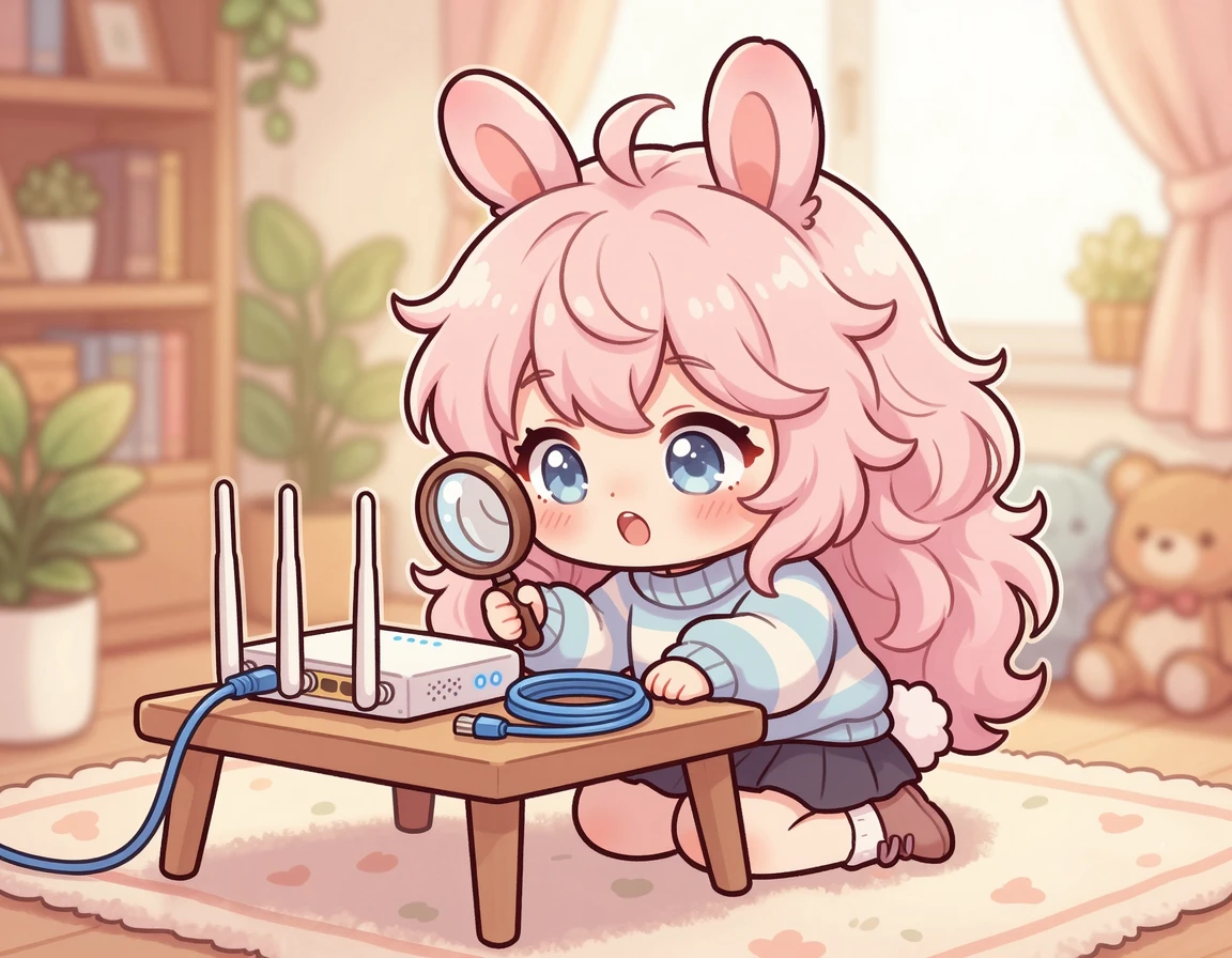 인터넷 망 종류를 확인하려는 캐릭터