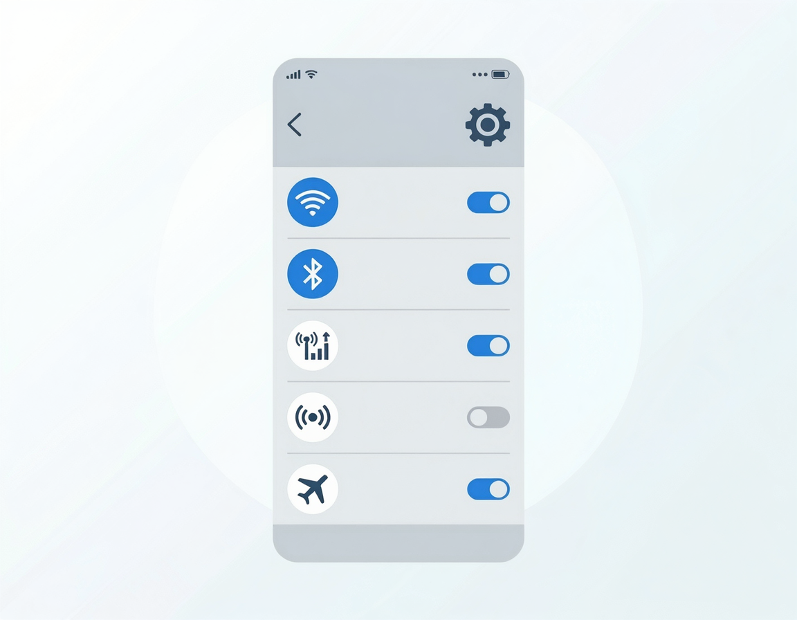 갤럭시 설정 및 연결 메뉴 화면 일러스트