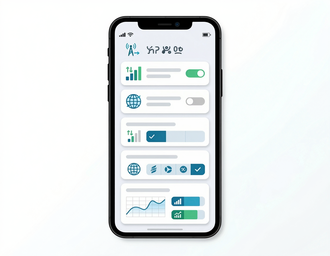 모바일 네트워크 설정 화면 일러스트